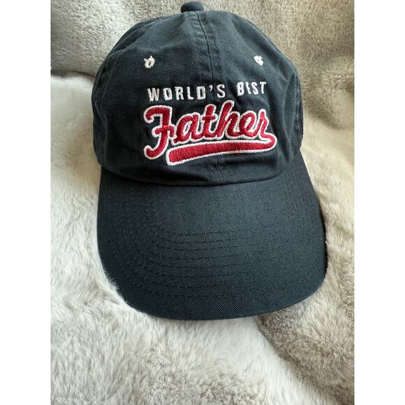 Signatures World’s Best Father Dad Hat Navy Embroidered Baseball Adjustable - Picture 1 of 4